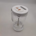 Borcan pentru Muraturi, Flippy, cu Separator pentru Lichide, Ermetic, Termorezistent, Tip Clepsidra, 2 Furculite Incluse, ABS, Alb, 18x9x9 cm - imagine 4