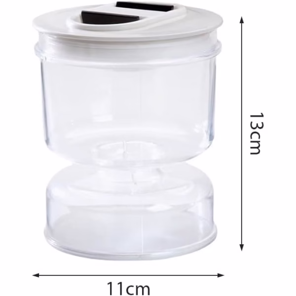 Borcan pentru Muraturi, Flippy, cu Separator pentru Lichide, Ermetic, Termorezistent, Tip Clepsidra, 800 ml, ABS, Alb, 13x11 cm - imagine 15