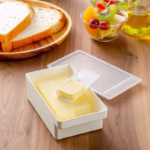 Cutie de Unt, Flippy, cu Capac, Multifunctionala, cu Spatula Portionare, 15.9  x 8.8 x 4.9 cm, Alb - imagine 6