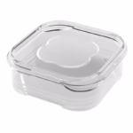 Caserola Alimentara, Flippy, Cutie pentru Pastrare a Alimentelor, Cutie Depozitare pentru Frigider, Sigilata Dreptunghiulara, din Plastic, 12 x 12 x 4.5 cm, 350ml, Transparent
