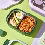 Caserola Container pentru Pranz, Flippy, Caserola LUNCH BOX pentru Studenti, din Plastic PP, pentru Scoala, Compartiment Metalic in Interior, 22.5 x 14.5 x 8 cm, Verde - imagine 3