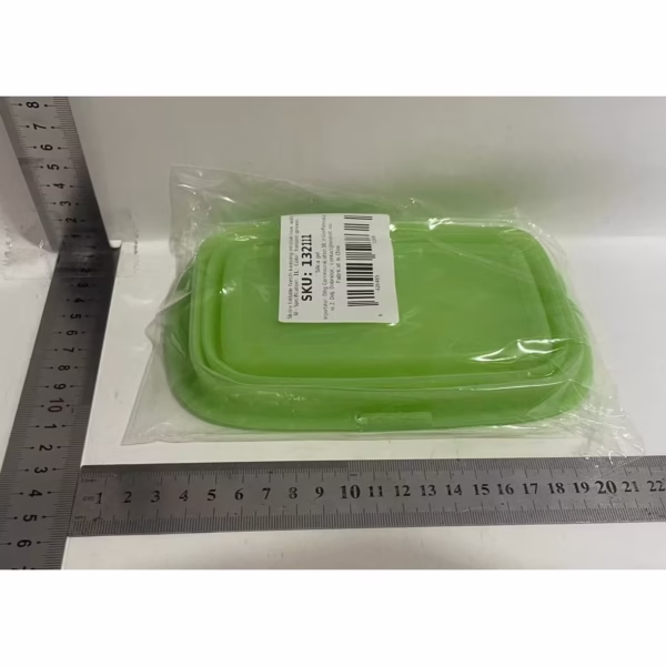 Caserola din Silicon, Flippy, Pliabila, 1L, 18.8 x 8 x 11.5 cm, Rezistenta Temperaturi Extreme, Verde - imagine 2