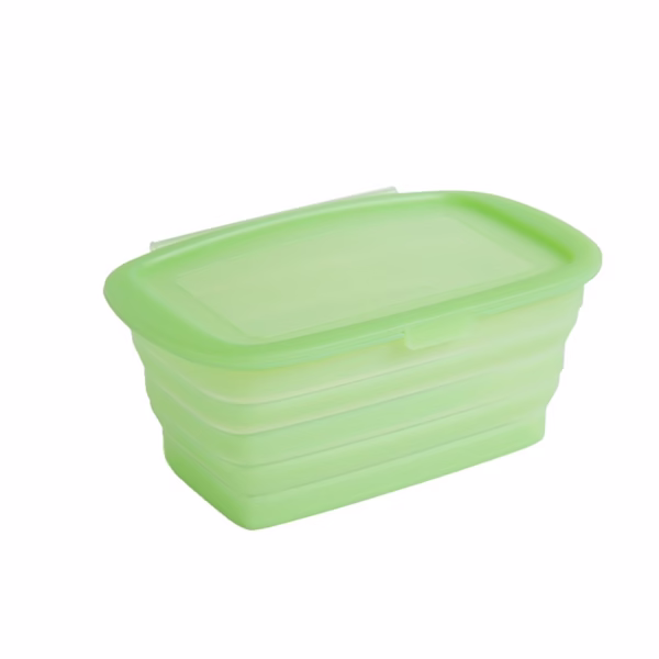 Caserola din Silicon, Flippy, Pliabila, 1L, 18.8 x 8 x 11.5 cm, Rezistenta Temperaturi Extreme, Verde - imagine 1