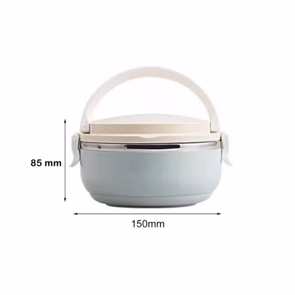 Caserola pentru alimente Flippy, lunch box, 700 ml, otel inoxidabil, maner, valva aerisire, inchidere etansa, 15 x 8.5 cm, albastru - imagine 19