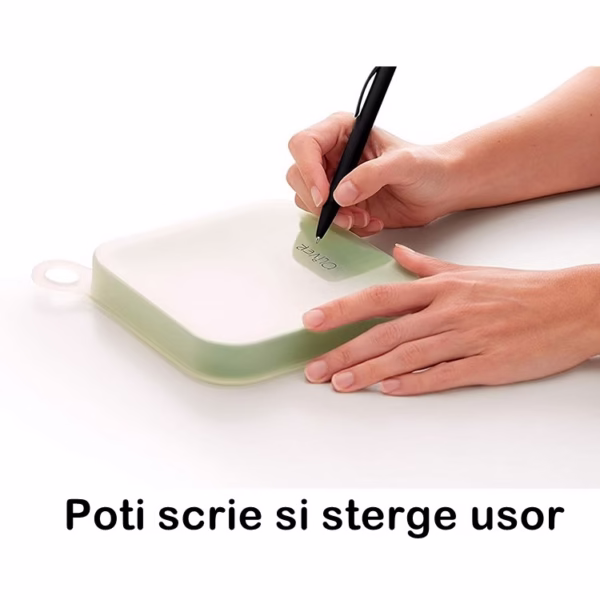 Caserola pentru sandwich Flippy, din silicon si polipropilena, portabil, usor de curatat, capac anti-scurgere, reutilizabil, 15.5 x 15.5 x 2.5 cm, verde - imagine 17