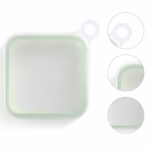 Caserola pentru sandwich Flippy, din silicon si polipropilena, portabil, usor de curatat, capac anti-scurgere, reutilizabil, 15.5 x 15.5 x 2.5 cm, verde - imagine 8