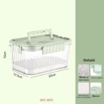 Caserola portabila pentru mancare fresh Flippy, 1500 ml, 2 furculite,10 x 13.5 x 20 cm, 2 capace detasabile pentru congelator, etans, spatiu pentru tacamuri, maner, material plastic, rezistent la temperaturi ridicate, transparent - imagine 17