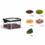 Recipient din Plastic, Flippy, pentru Alimente/Obiecte, Inchidere Ermetica, 10.2 x 6.6 cm, 460 ml, Transparent - imagine 2