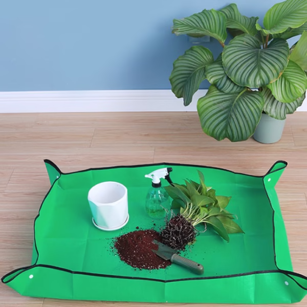 Covoras de Gradinarit, Flippy, pentru Cultivarea Plantelor si Schimbarea Solului, din Panza Ingrosata, 50x50 cm, Pliabil, Verde - imagine 6