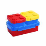 Set caserole pentru pranz interactive, Flippy, cuburi de construit, plastic, multicolor - imagine 7