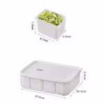 Cutie pentru Depozitare Alimente, Flippy, 8 Compartimente cu Capac, Material PET+PP, 29 x 20 x 9 cm, Alb/Transparent - imagine 4