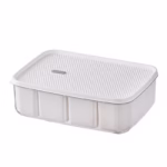 Cutie pentru Depozitare Alimente, Flippy, 8 Compartimente cu Capac, Material PET+PP, 29 x 20 x 9 cm, Alb/Transparent - imagine 14