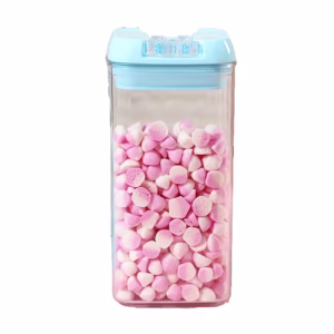 Cutie de Depozitare Alimente, Flippy, 1.2L, Capac Albastru, din PP+PET, Inchidere Ermetica, 10 x 10 x 20.5 cm, Transparent
