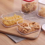 Cutie de Depozitare Alimente, Flippy, 1L, Capac Alb, din ABS+Silicon, 14.5 x 9 x 11.3 cm, Transparent - imagine 7