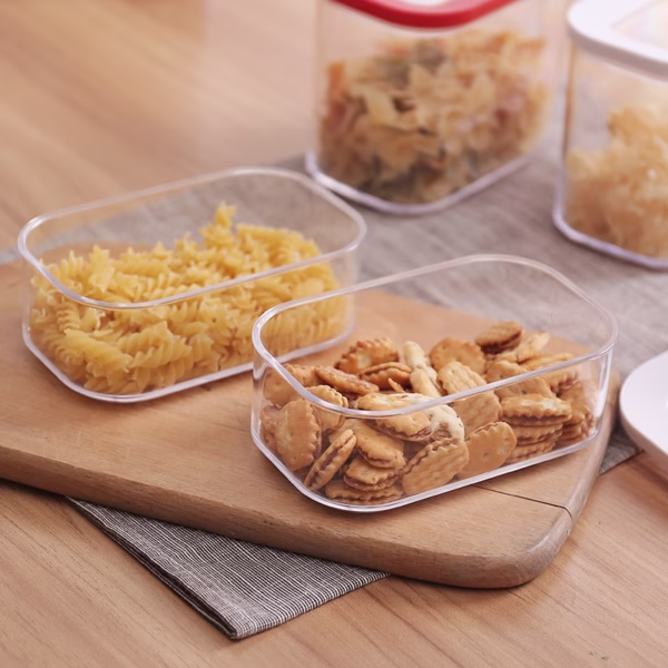 Cutie de Depozitare Alimente, Flippy, 1L, Capac Alb, din ABS+Silicon, 14.5 x 9 x 11.3 cm, Transparent - imagine 7