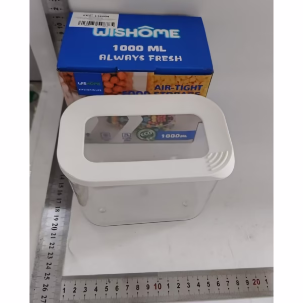 Cutie de Depozitare Alimente, Flippy, 1L, Capac Alb, din ABS+Silicon, 14.5 x 9 x 11.3 cm, Transparent - imagine 8
