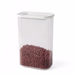 Cutie de Depozitare Alimente, Flippy, 2L, Capac Alb, din ABS+Silicon, 14.5 x 9 x 22.2 cm, Transparent