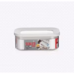Cutie de Depozitare Alimente, Flippy, 450 ml, Capac Alb, din ABS+Silicon, 14.5 x 9 x 6 cm, Transparent - imagine 3