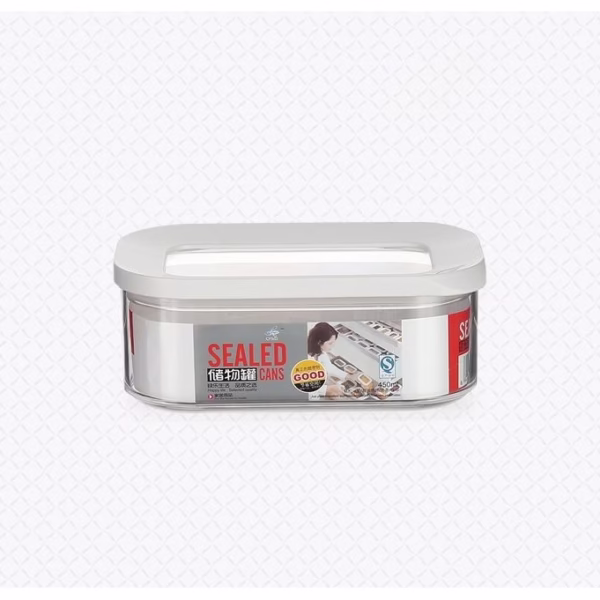 Cutie de Depozitare Alimente, Flippy, 450 ml, Capac Alb, din ABS+Silicon, 14.5 x 9 x 6 cm, Transparent - imagine 3