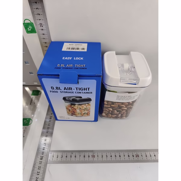 Cutie de Depozitare Alimente, Flippy, Cutie de Depozitare tip Container pentru Bucatarie, cu Capac, Inchidere Ermetica, Cutie pentru Cereale, 15.5 x 10 x 10 cm, volum 0.8 L, Alb - imagine 3
