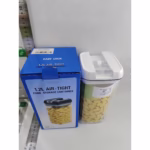 Cutie de Depozitare Alimente, Flippy, Cutie de Depozitare tip Container pentru Bucatarie, cu Capac, Inchidere Ermetica, Cutie pentru Cereale, 20.5 x 10 x 10 cm, volum 1.2 L, Alb - imagine 3