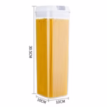 Cutie de Depozitare Alimente, Flippy, Cutie de Depozitare tip Container pentru Bucatarie, cu Capac, Inchidere Ermetica, Cutie pentru Cereale, 30.5 x 10 x 10 cm, volum 1.9 L, Alb - imagine 2