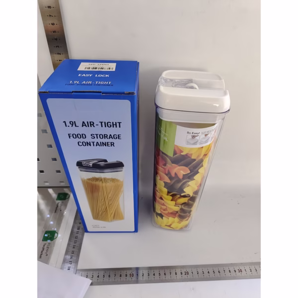 Cutie de Depozitare Alimente, Flippy, Cutie de Depozitare tip Container pentru Bucatarie, cu Capac, Inchidere Ermetica, Cutie pentru Cereale, 30.5 x 10 x 10 cm, volum 1.9 L, Alb - imagine 3