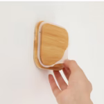 Cutie de Depozitare Alimente, Flippy, Cutie de tip Container, Cutie pentru Cereale, din Plastic, Capac din Bambuc, 10 x 10 x 19 cm, Volum 1.2l, Transparent - imagine 4