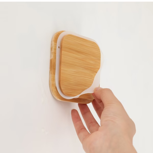 Cutie de Depozitare Alimente, Flippy, Cutie de tip Container, Cutie pentru Cereale, din Plastic, Capac din Bambuc, 10 x 10 x 19 cm, Volum 1.2l, Transparent - imagine 4