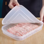 Cutie de depozitare de uz casnic, Flippy, Caserola pentru Frigider, Rezistenta la umiditate, Rezervor Sigilat pentru Depozitare Alimentara, 24.5 x 18.5 x 3.5cm, Alb Transparent - imagine 3