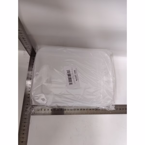 Cutie de depozitare de uz casnic, Flippy, Caserola pentru Frigider, Rezistenta la umiditate, Rezervor Sigilat pentru Depozitare Alimentara, 24.5 x 18.5 x 3.5cm, Alb Transparent - imagine 8