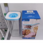 Cutie de Depozitare pentru Bucatarie, Flippy, 2L, din ABS+PET+Silicon, Capac Alb/Albastru, 11.5 x 23 x 8 cm, Transparent - imagine 5