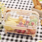 Cutie de Depozitare Portabila, Flippy, cu Separator pentru Gheata si Scurgere, Mentine Rece, Caserola Pranz, 25x16.5x11.5 cm, Crem/Transparent - imagine 6