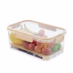 Cutie de Depozitare Portabila, Flippy, cu Separator pentru Gheata si Scurgere, Mentine Rece, Caserola Pranz, 25x16.5x11.5 cm, Crem/Transparent - imagine 8