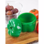 Cutie Alimentara, Flippy, Model Ardei, din Plastic, 9.8 x 9.8 x 10.7 cm, 350 ml, Verde - imagine 3