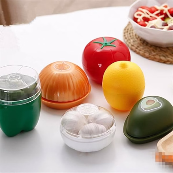 Cutie Alimentara, Flippy, Model Avocado, din Plastic, 12.5 x 12.5 x 5.4 cm, 500 ml, Verde Inchis - imagine 3