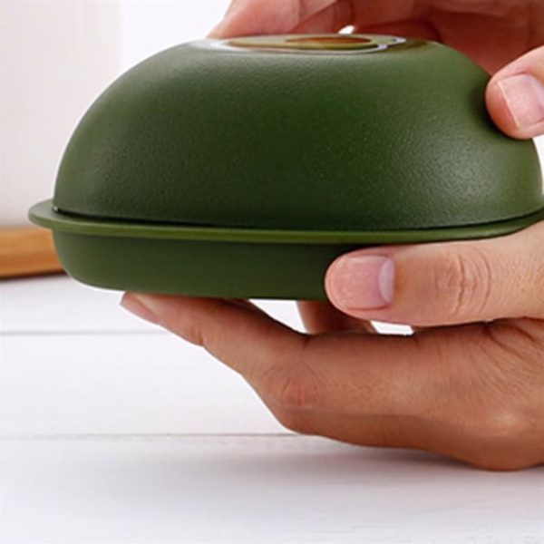 Cutie Alimentara, Flippy, Model Avocado, din Plastic, 12.5 x 12.5 x 5.4 cm, 500 ml, Verde Inchis - imagine 5
