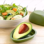 Cutie Alimentara, Flippy, Model Avocado, din Plastic, 12.5 x 12.5 x 5.4 cm, 500 ml, Verde Inchis - imagine 7