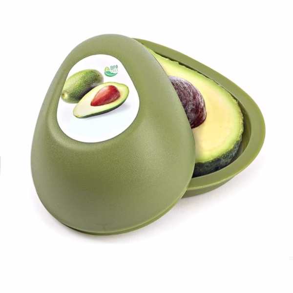 Cutie Alimentara, Flippy, Model Avocado, din Plastic, 12.5 x 12.5 x 5.4 cm, 500 ml, Verde Inchis - imagine 1