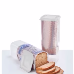 Cutie Depozitare Paine, Flippy, din Plastic, 34 x 13 cm, Pastreaza Prospetimea, Capac Alb - imagine 4