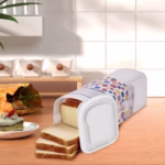 Cutie Depozitare Paine, Flippy, din Plastic, 34 x 13 cm, Pastreaza Prospetimea, Capac Alb - imagine 5