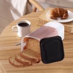 Cutie Depozitare Paine, Flippy, din Plastic, 34 x 13 cm, Pastreaza Prospetimea, Capac Negru - imagine 3