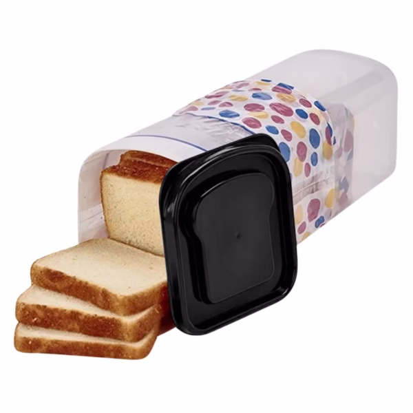 Cutie Depozitare Paine, Flippy, din Plastic, 34 x 13 cm, Pastreaza Prospetimea, Capac Negru - imagine 1