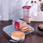 Cutie Depozitare Paine, Flippy, din Plastic, 34 x 13 cm, Pastreaza Prospetimea, Capac Rosu - imagine 3