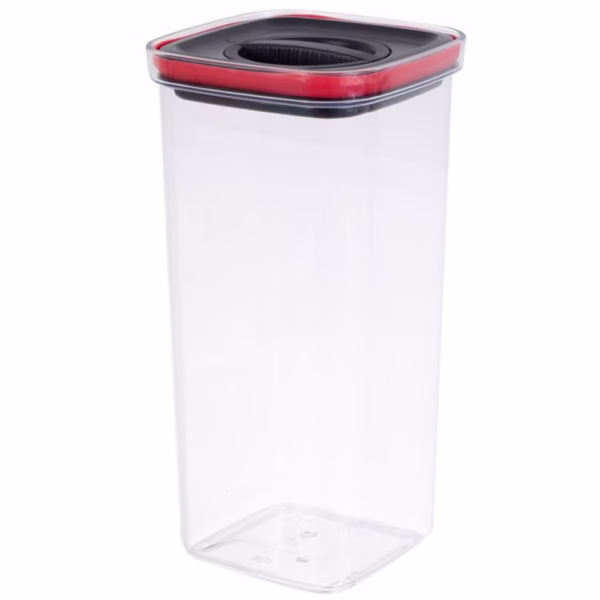 cutie-depozitare-pentru-alimente-flippy-200-ml-pet-main-67f7ad4057374 Cutie de Depozitare Alimente, Flippy, Cutie de tip Container, Recipient pentru Cereale in Bucatarie, 11.5 x 11.5 x 23 cm, volum 2000 ml, Transparenta cu Capac Negru - imagine 1