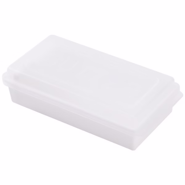 Cutie de Unt, Flippy, cu Capac, Multifunctionala, cu Spatula Portionare, 15.9  x 8.8 x 4.9 cm, Alb - imagine 1