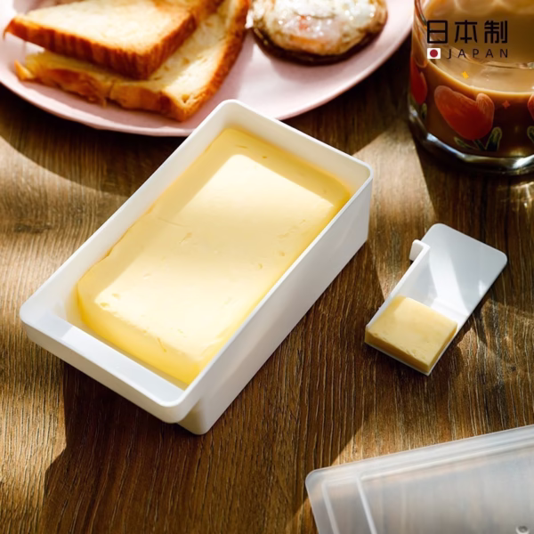 Cutie de Unt, Flippy, cu Capac, Multifunctionala, cu Spatula Portionare, 15.9  x 8.8 x 4.9 cm, Alb - imagine 7