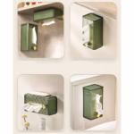 Cutie suport servetele eleganta Flippy, cu montare pe perete sau dulap, material plastic dur, 21.3 x 8.7 x 12 cm, verde - imagine 20