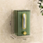 Cutie suport servetele eleganta Flippy, cu montare pe perete sau dulap, material plastic dur, 21.3 x 8.7 x 12 cm, verde - imagine 7