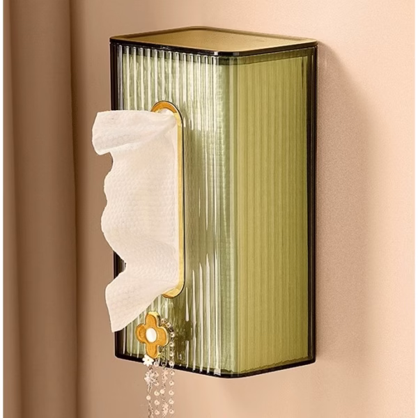 Cutie suport servetele eleganta Flippy, cu montare pe perete sau dulap, material plastic dur, 21.3 x 8.7 x 12 cm, verde - imagine 22